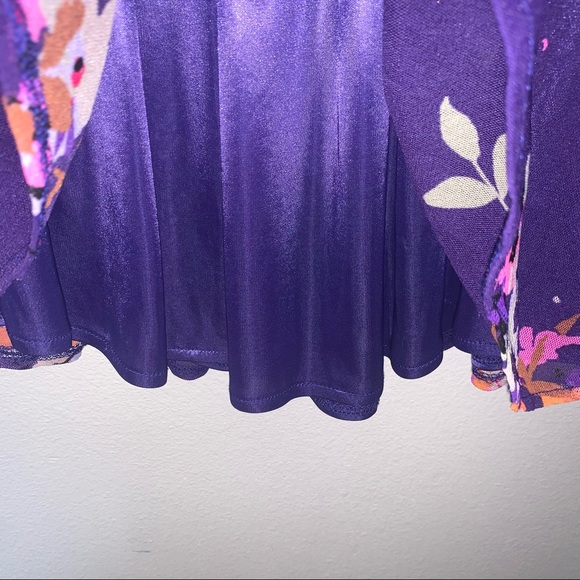 Express Floral Print Ruffle Mesh Overlay Sleeveless Top - Picture 4 of 8